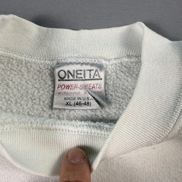 Vintage Oneita Sweatshirt Mens XL White Florida Graphic Crewneck Made USA 90s - Picture 6 of 10